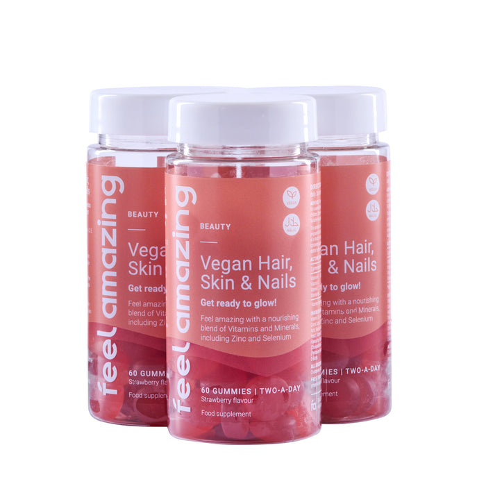 Feel Amazing 3 Pack - Save 10% Feel Amazing Vegan Hair, Skin & Nails Complex | 60 Gummies