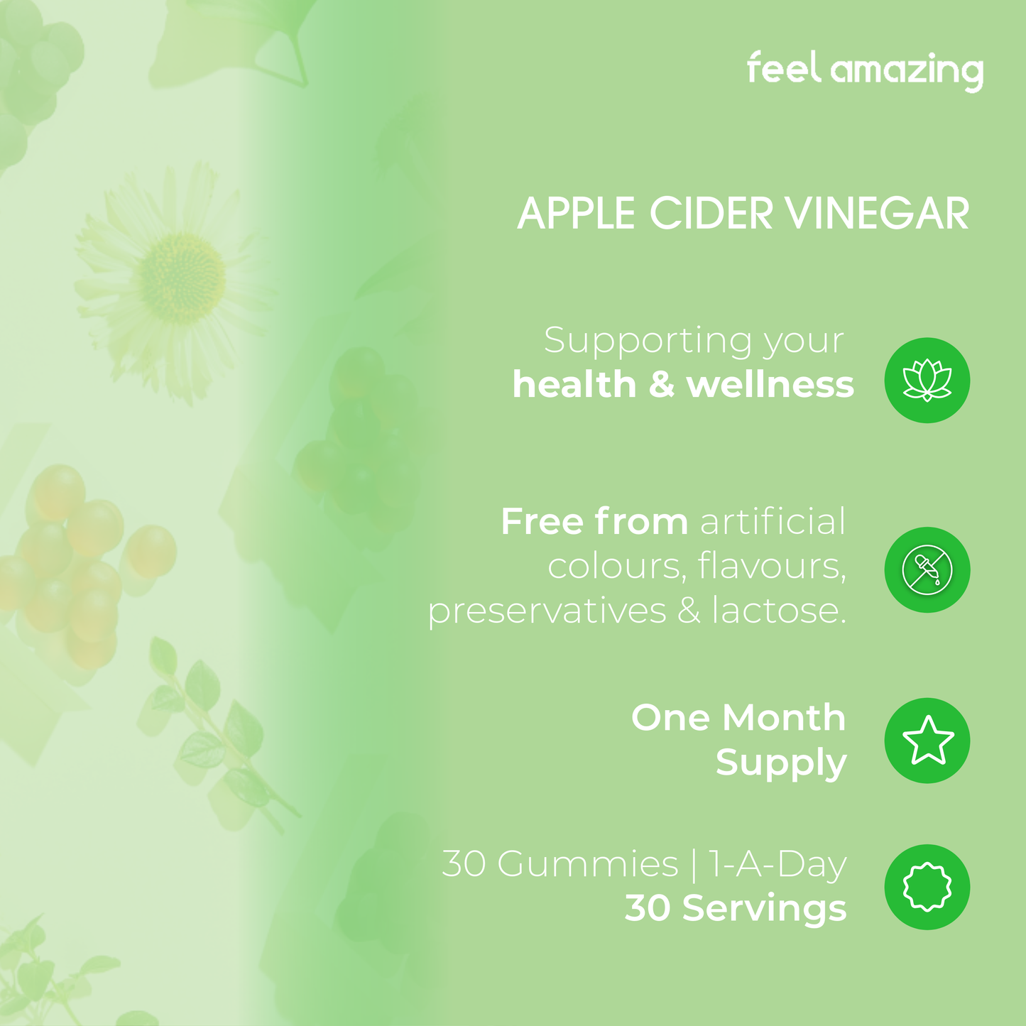 Feel Amazing Feel Amazing Apple Cider Vinegar Gummies Pouch | 30 Gummies