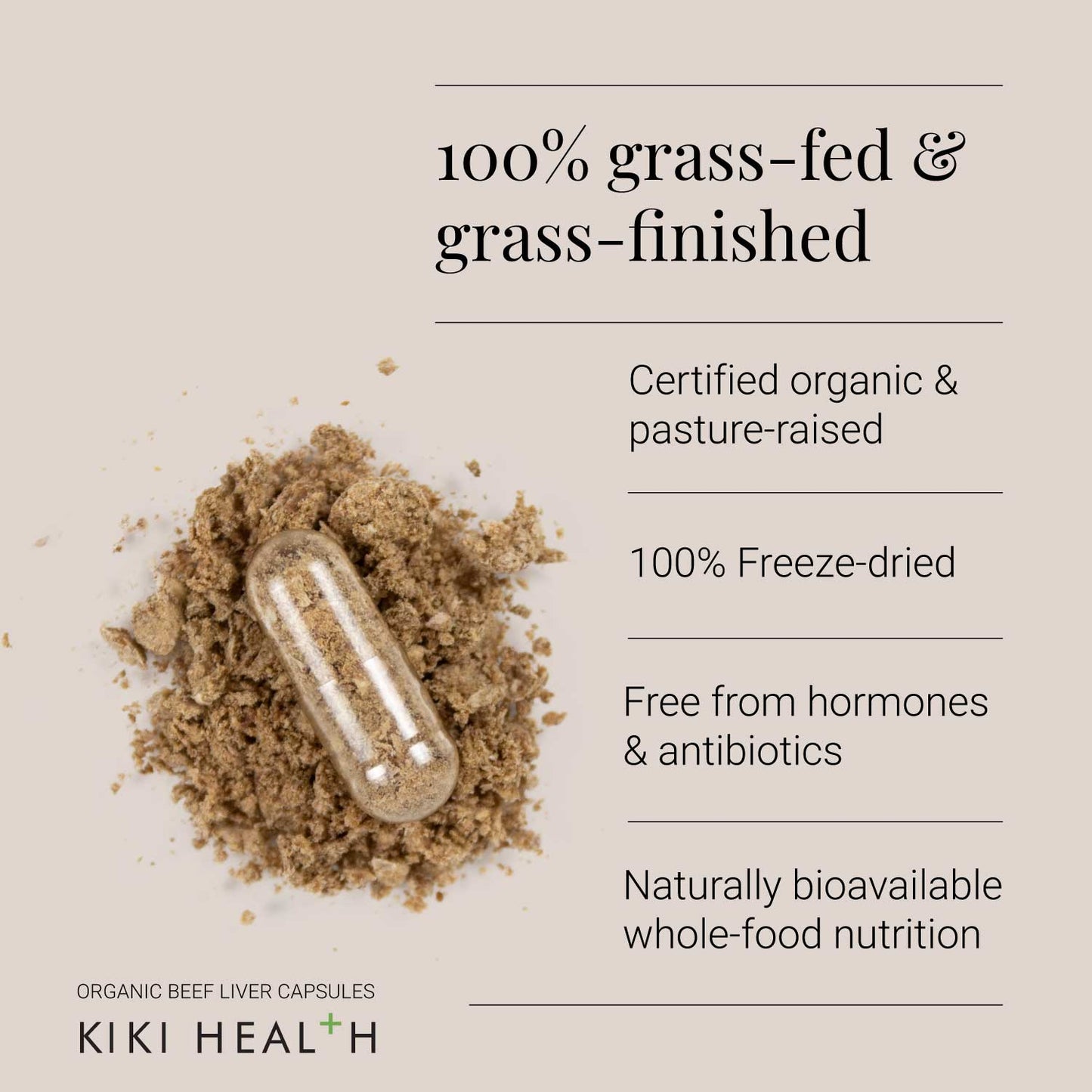 Kiki Health KIKI Health Organic Beef Liver | 180 Capsules