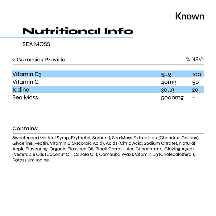 Known Nutrition Gummies Known Nutrition Sea Moss | 60 Gummies