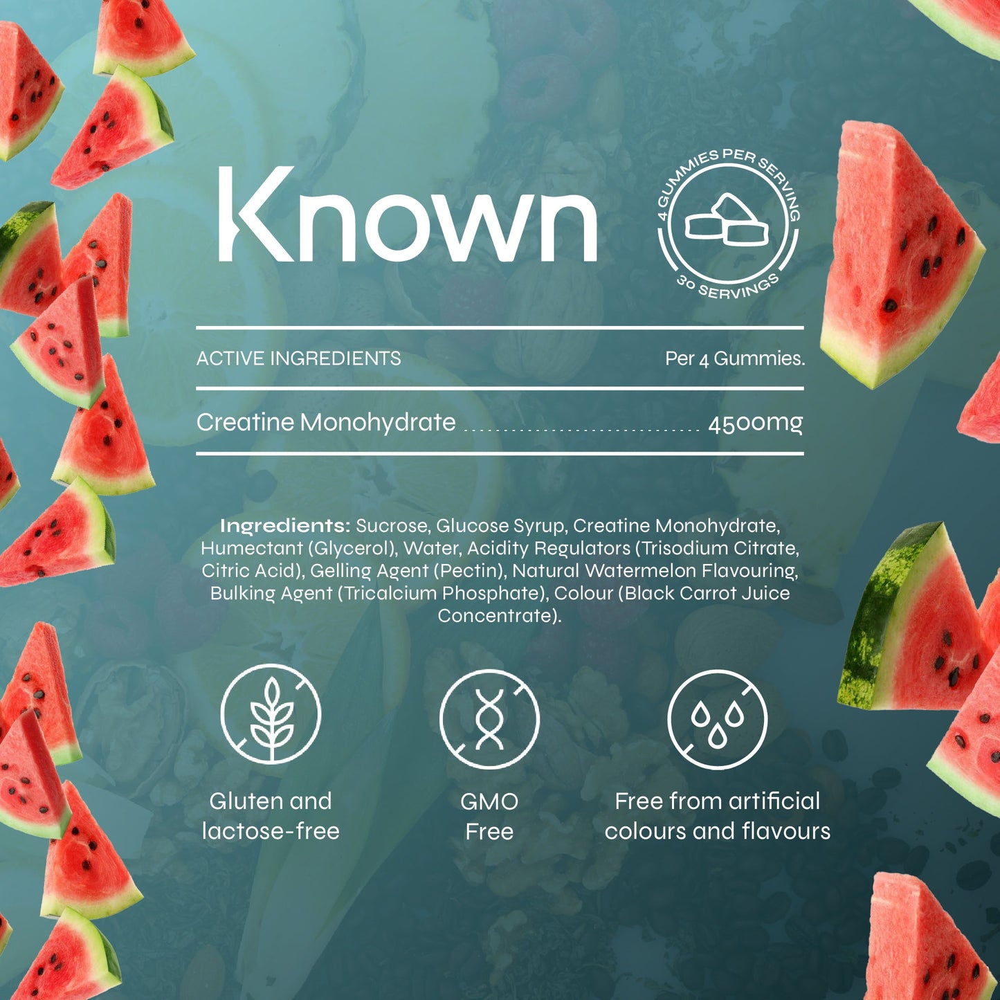 Known Nutrition Known Nutrition Creatine Gummies Pouch | 120 Gummies | Watermelon