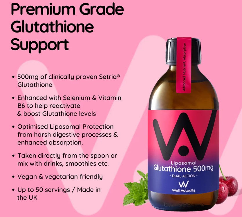 Well Actually Liposomal Glutathione Well Actually Liposomal Liquid L-Glutathione | Cherry | 280ml