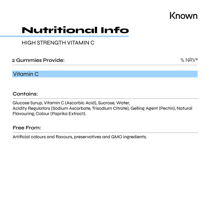 Known Nutrition High Strength 1000mg Vitamin C Gummies