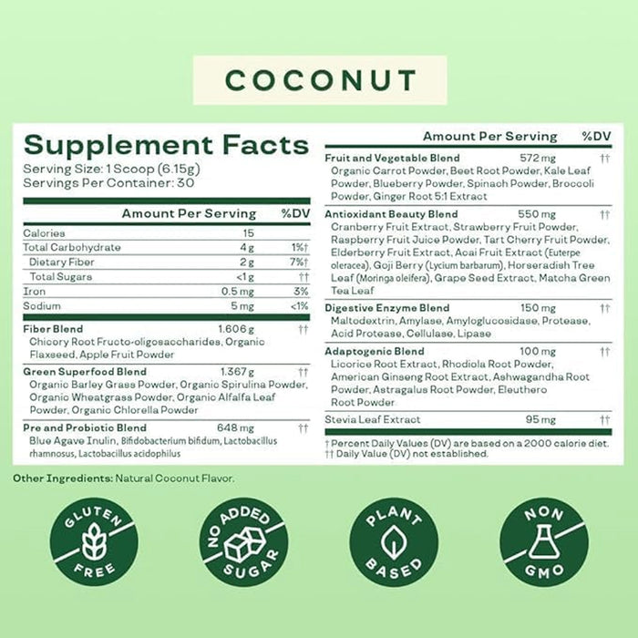 Oceans Alive Bloom Coconut Greens & Superfoods - 30 Servings