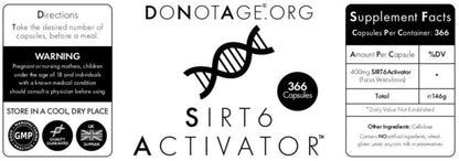 Do Not Age Sirt6 Do Not Age SIRT6 ACTIVATOR® | 366 Capsules