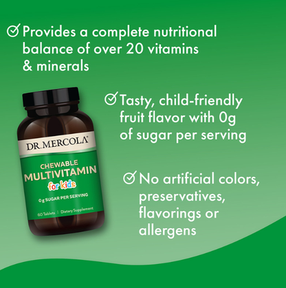 Dr Mercola Multi Vitamin Dr Mercola Chewable Multivitamin for Kids | 60 Tablets