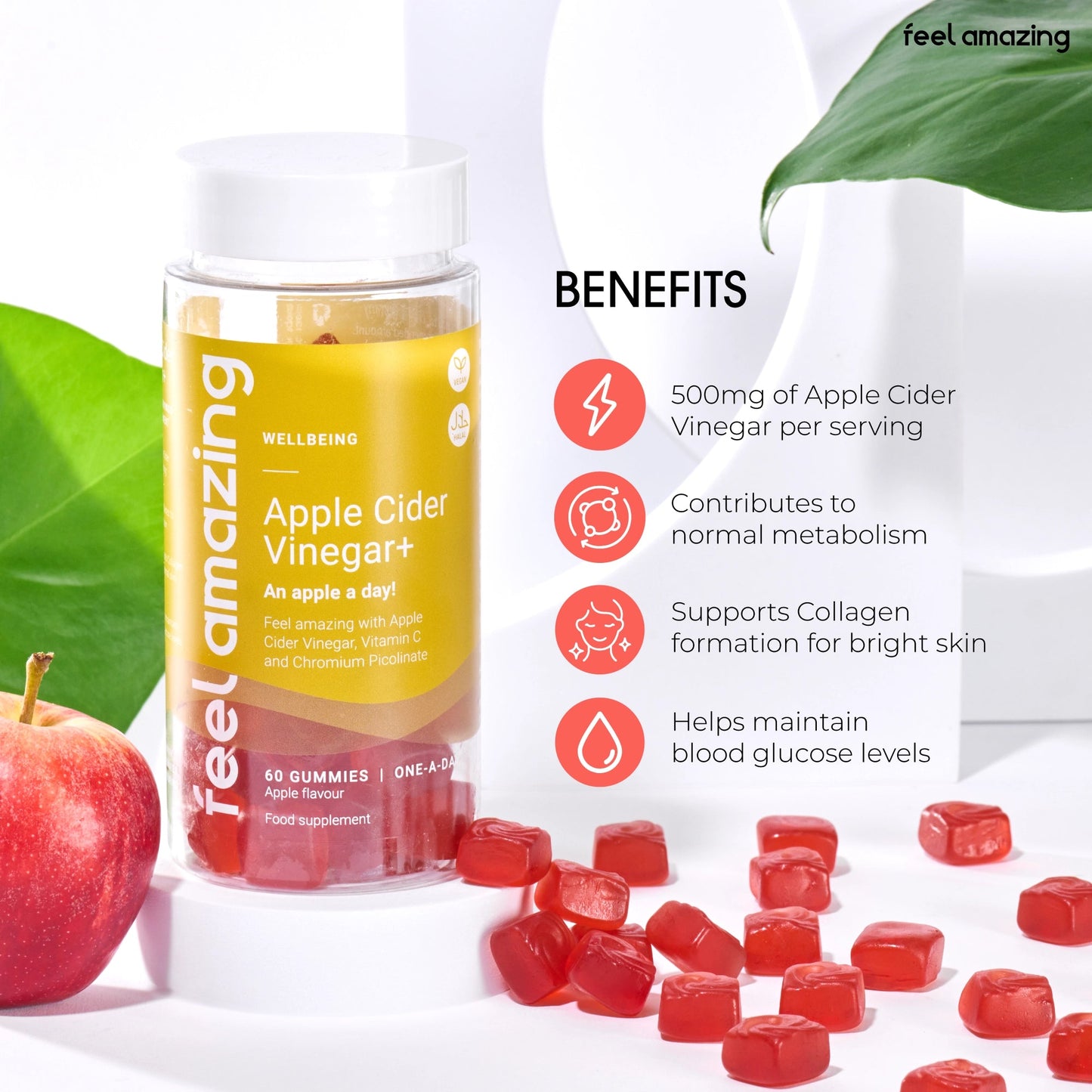 Feel Amazing Feel Amazing Apple Cider Vinegar Gummies+ | 60 Gummies