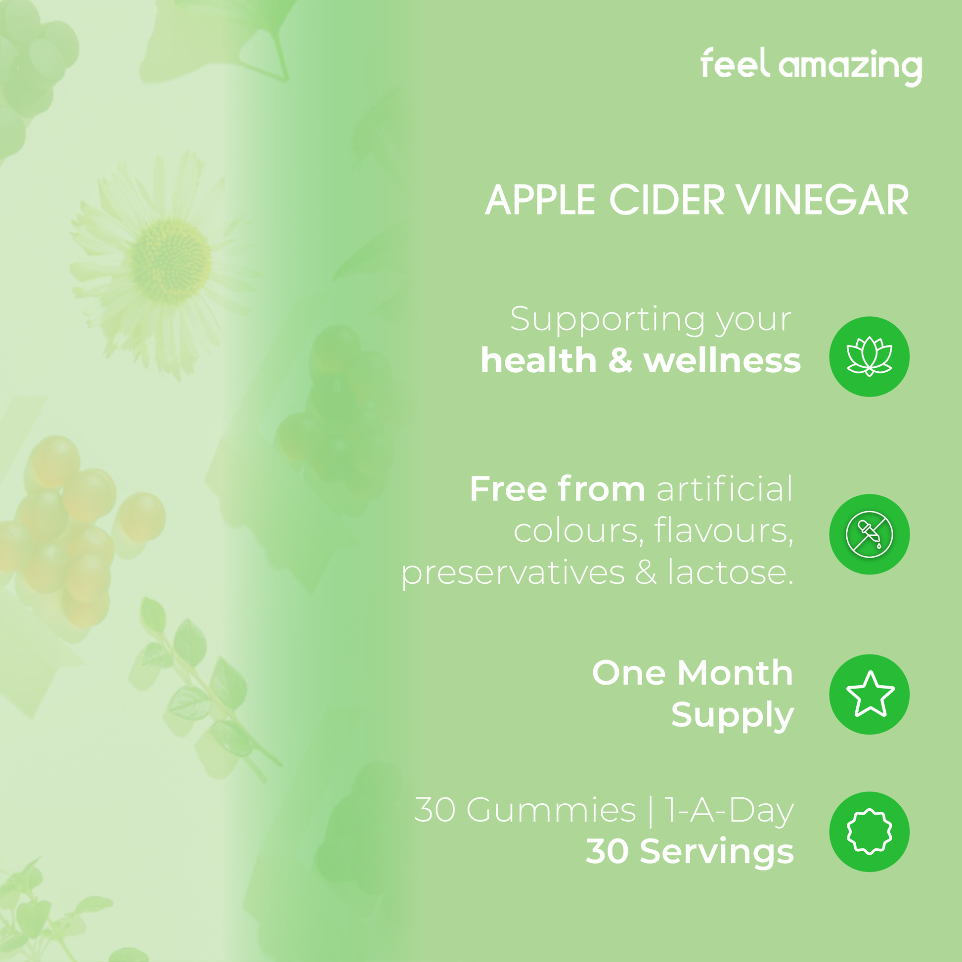 Feel Amazing Feel Amazing Apple Cider Vinegar Gummies Pouch | 30 Gummies
