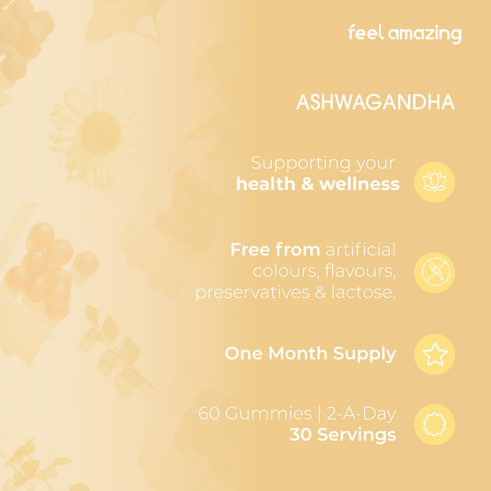 Feel Amazing Feel Amazing Ashwagandha | 60 Gummies | Pouch
