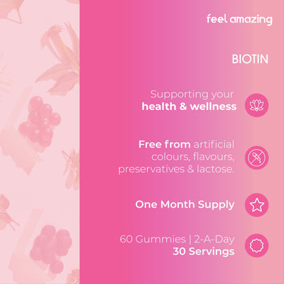 Feel Amazing Feel Amazing Biotin | 60 Gummies | Pouch