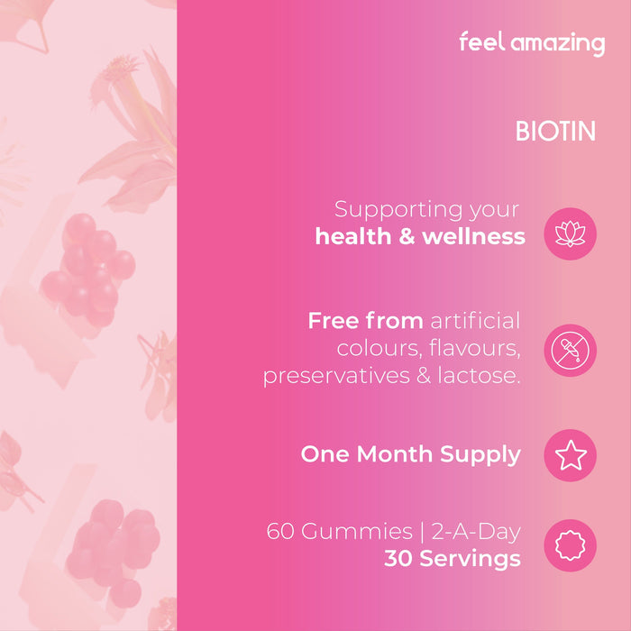 Feel Amazing Feel Amazing Biotin | 60 Gummies | Pouch