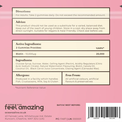 Feel Amazing Feel Amazing Biotin | 60 Gummies | Pouch