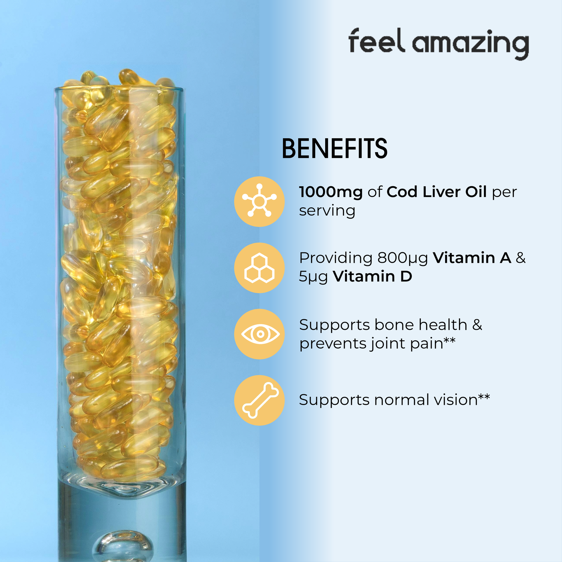 Feel Amazing Feel Amazing Cod Liver Oil 1000mg | 360 Softgels