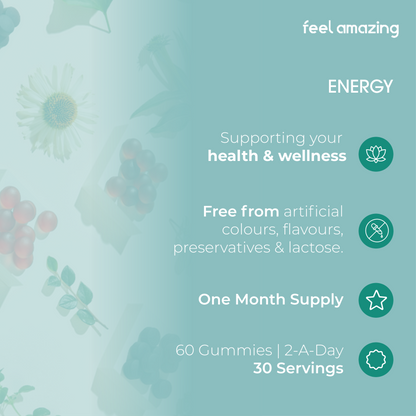 Feel Amazing Feel Amazing Energy Complex | 60 Gummies | Pouch