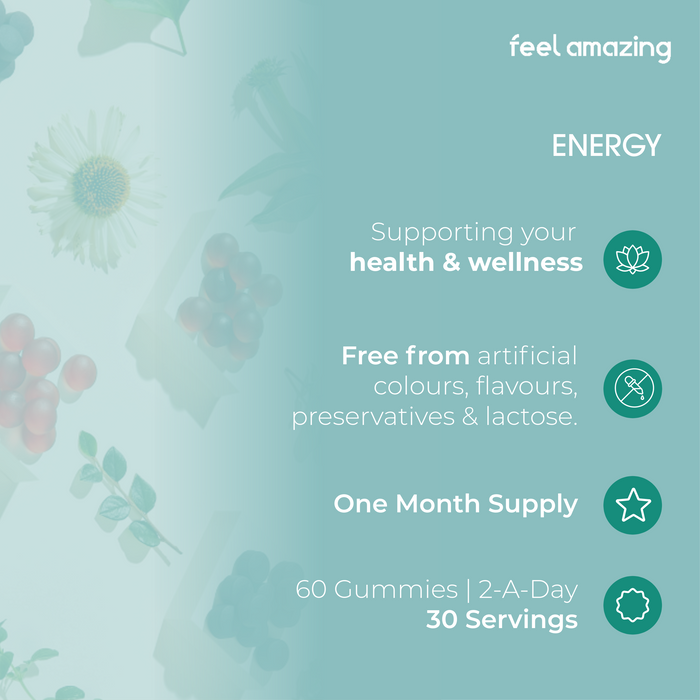 Feel Amazing Feel Amazing Energy Complex | 60 Gummies | Pouch