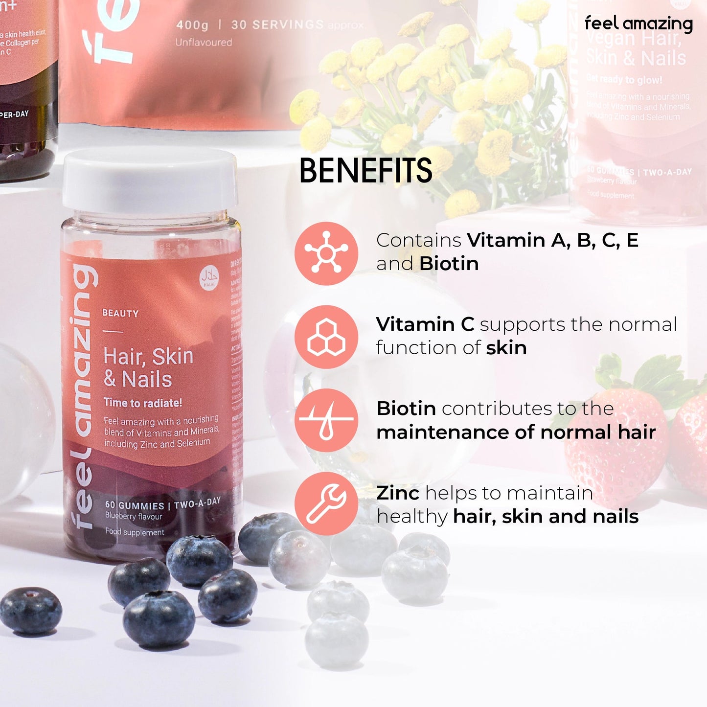 Feel Amazing Feel Amazing Hair, Skin & Nails Complex | 60 Gummies