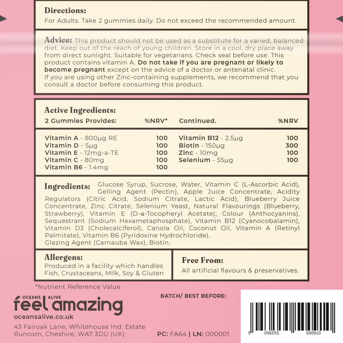 Feel Amazing Feel Amazing Hair, Skin & Nails Complex | 60 Gummies | Pouch