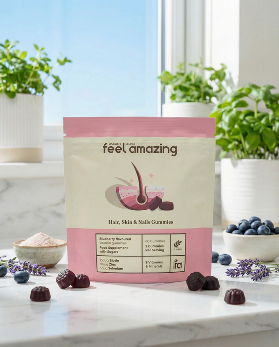 Feel Amazing Feel Amazing Hair, Skin & Nails Complex | 60 Gummies | Pouch