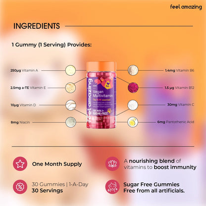 Feel Amazing Feel Amazing Kids Vegan Multivitamin (Pectin) | 30 gummies