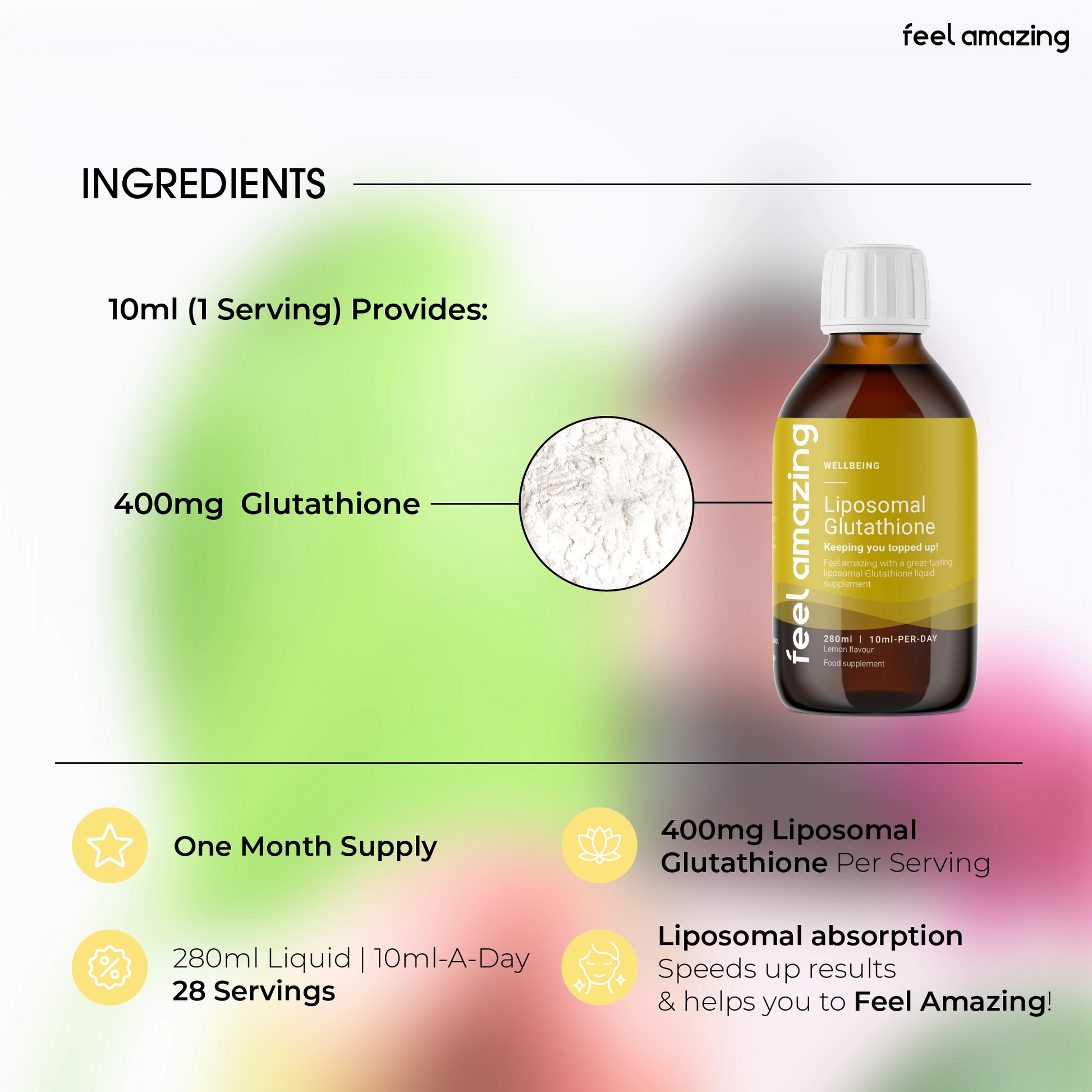 Feel Amazing Feel Amazing Liposomal Glutathione | 280ml