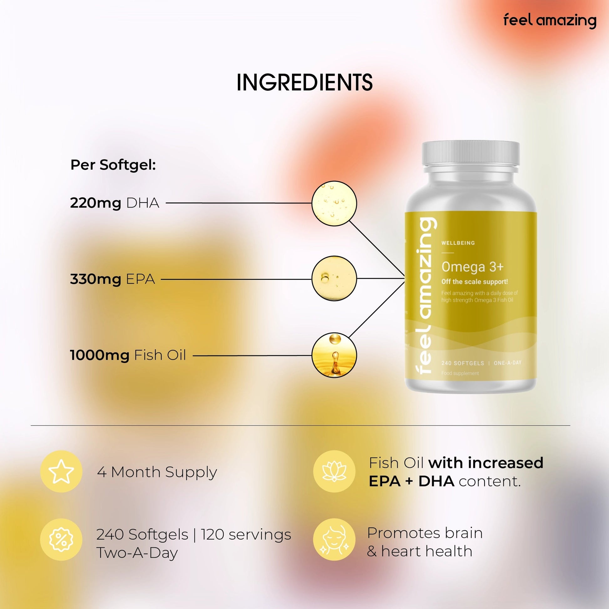 Feel Amazing Feel Amazing Omega 3+ | 240 Softgels