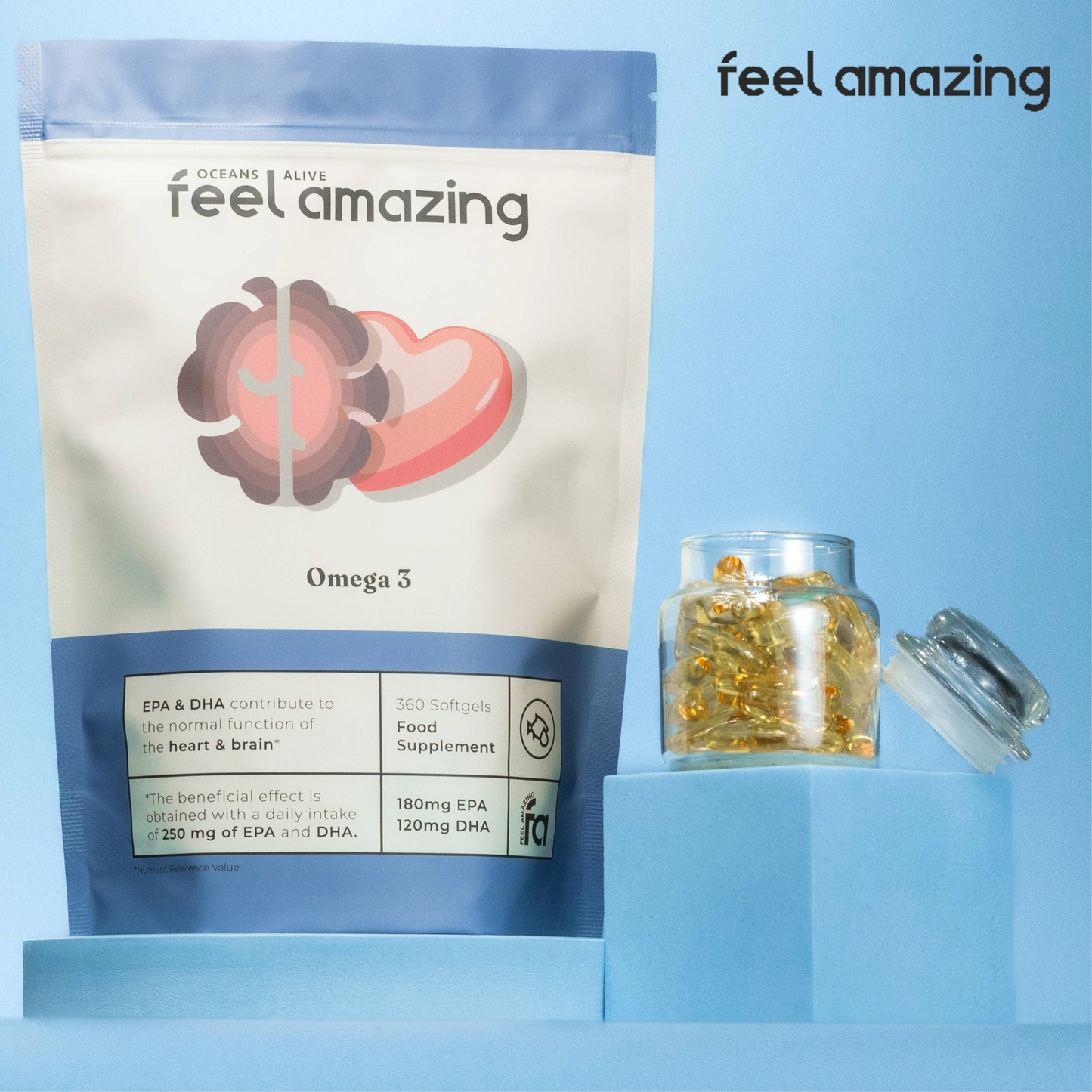 Feel Amazing Feel Amazing Omega 3 | 360 Softgels | Pouch