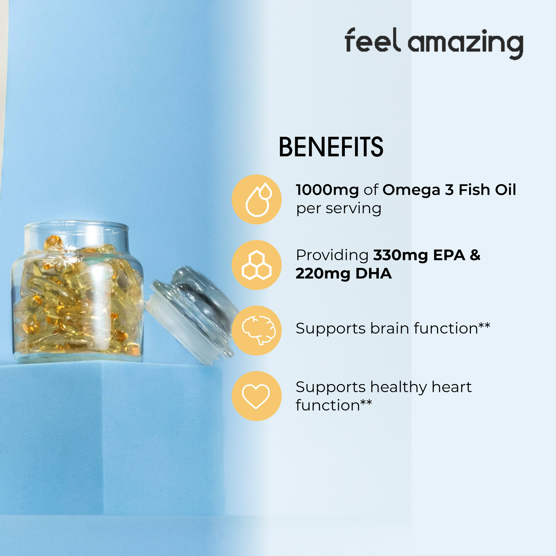 Feel Amazing Feel Amazing Omega 3 | 360 Softgels | Pouch