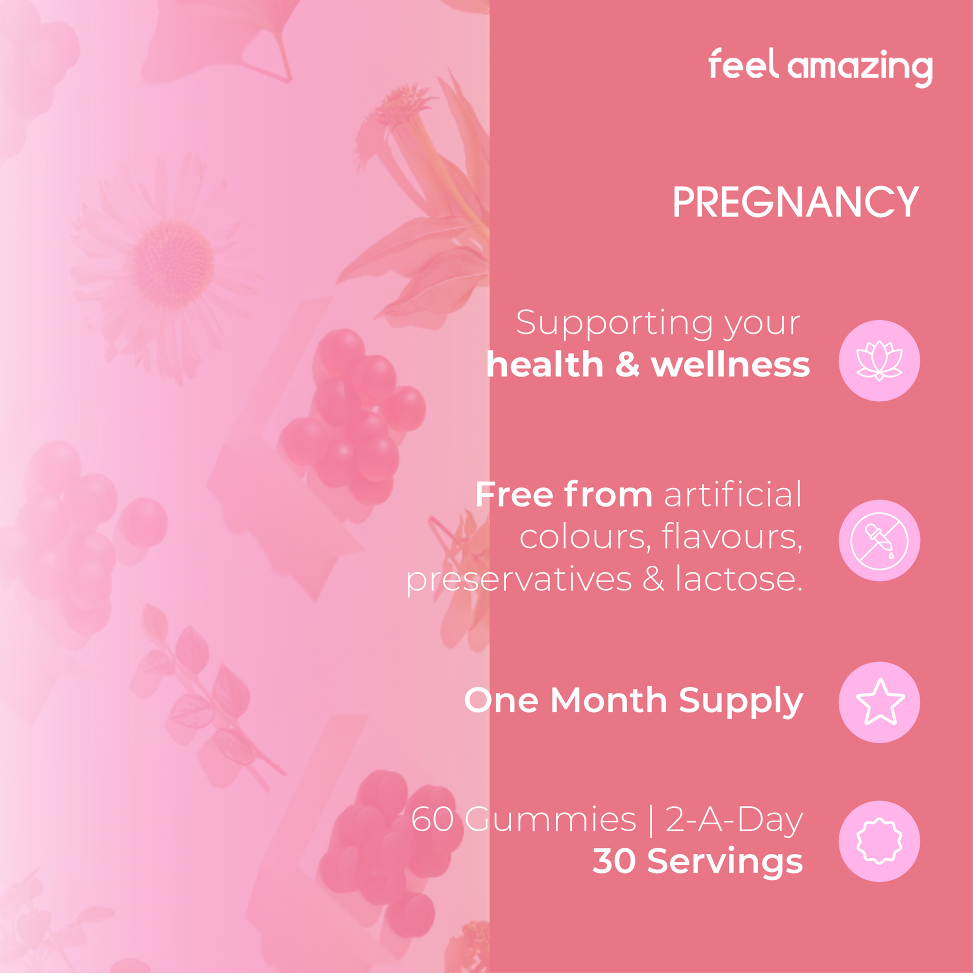 Feel Amazing Feel Amazing Pregnancy | 60 Gummies | Pouch