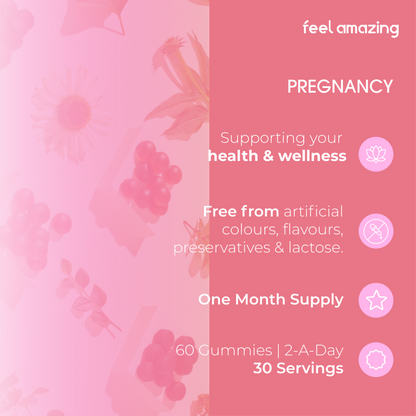 Feel Amazing Feel Amazing Pregnancy | 60 Gummies | Pouch