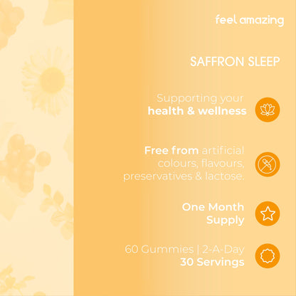 Feel Amazing Feel Amazing Saffron Sleep Complex | 60 Gummies | Pouch