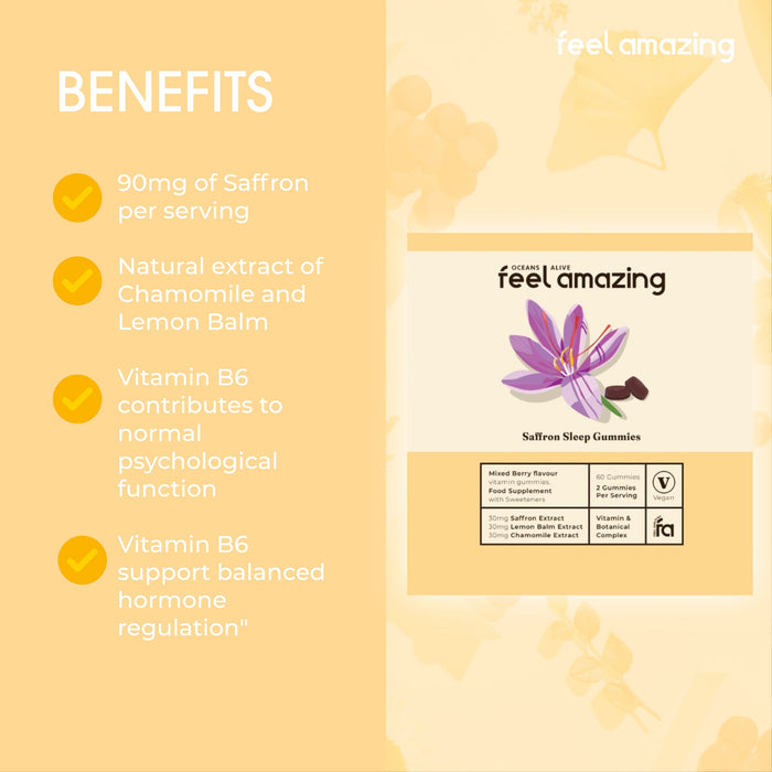 Feel Amazing Feel Amazing Saffron Sleep Complex | 60 Gummies | Pouch