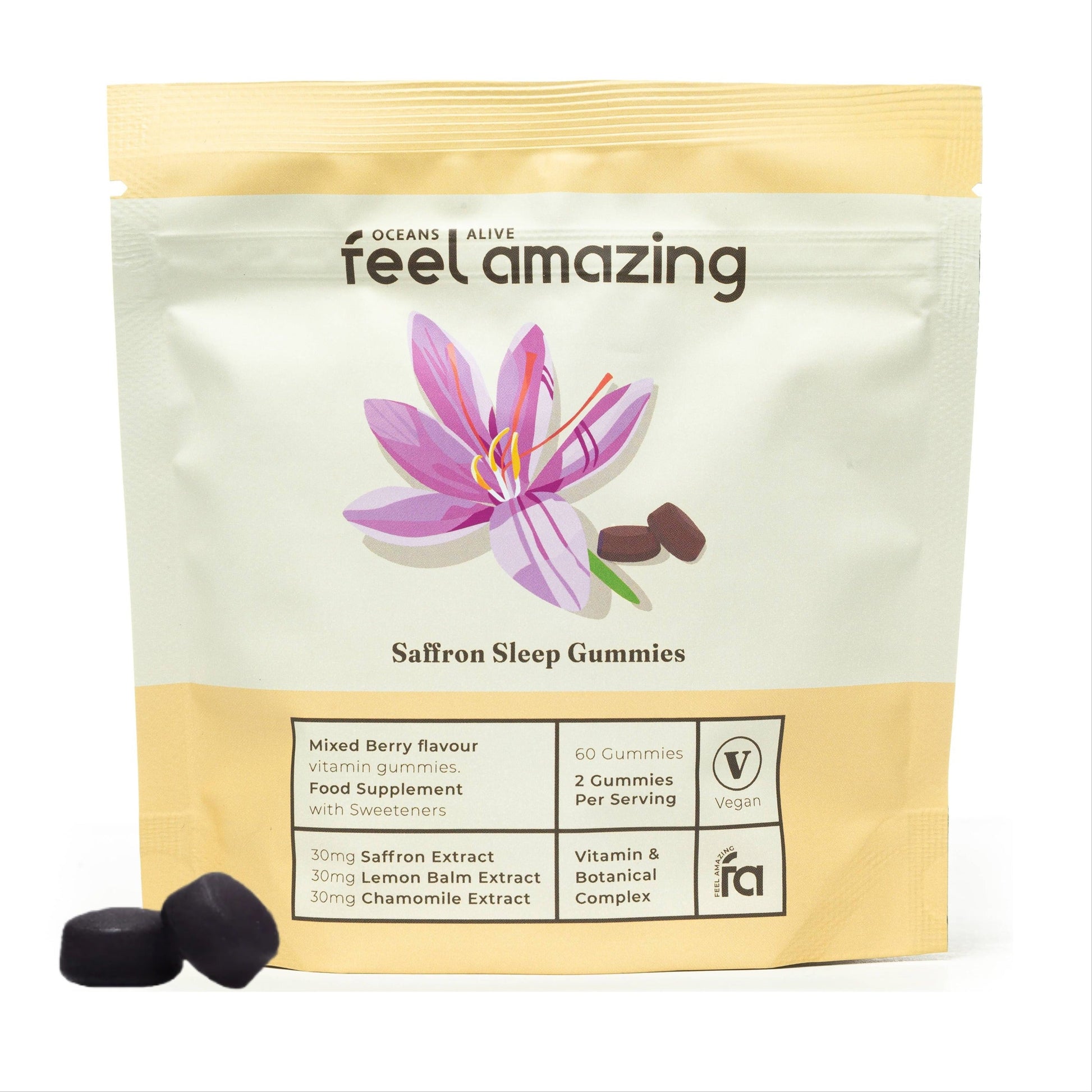 Feel Amazing Feel Amazing Saffron Sleep Complex | 60 Gummies | Pouch