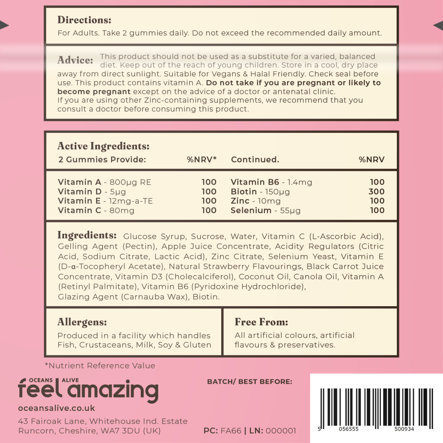 Feel Amazing Feel Amazing Vegan Hair, Skin & Nails Complex | 60 Gummies