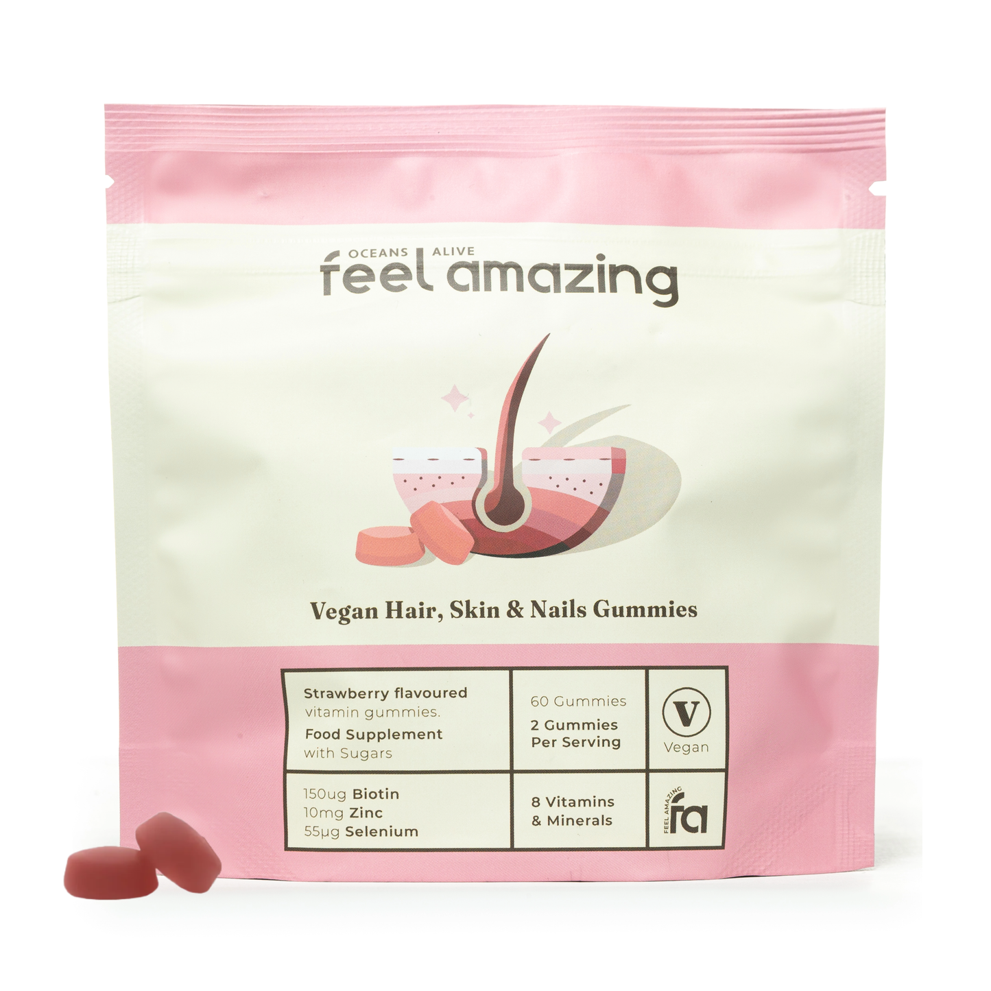 Feel Amazing Feel Amazing Vegan Hair, Skin & Nails Complex | 60 Gummies
