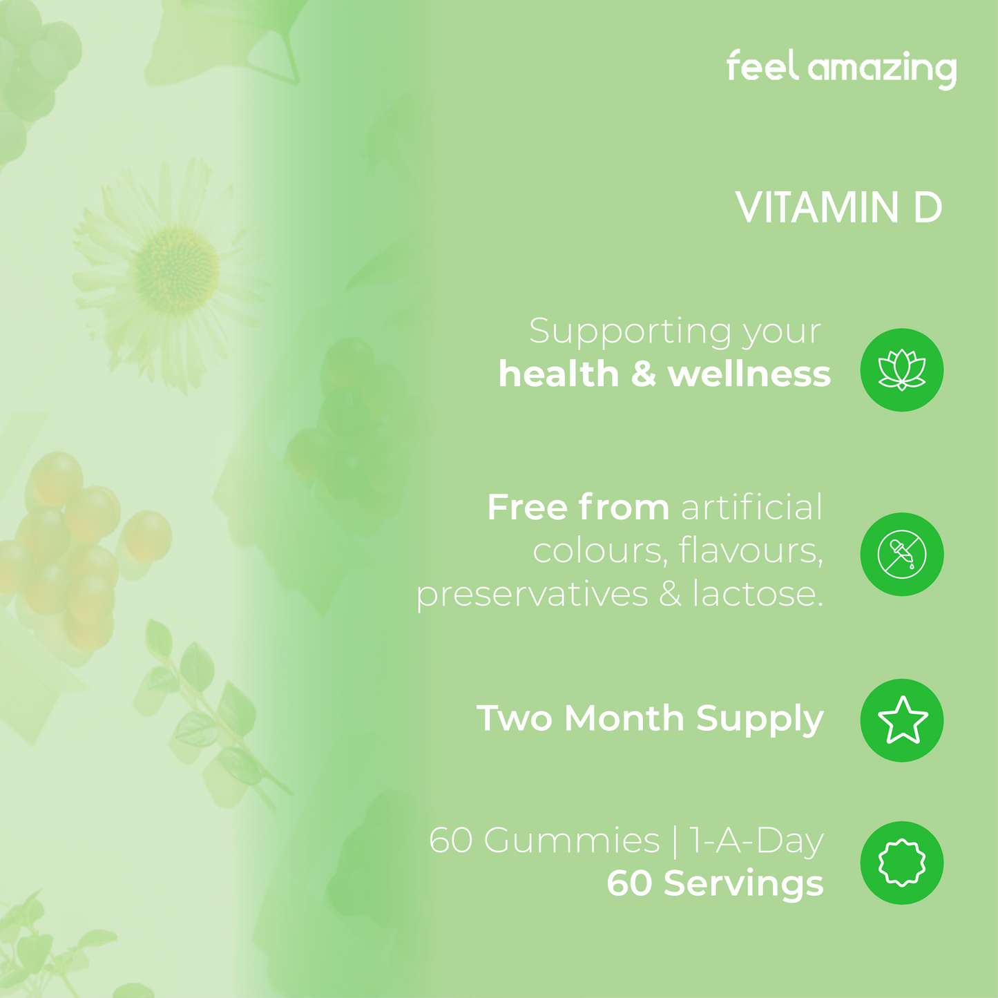 Feel Amazing Feel Amazing Vitamin D | 60 Gummies | Pouch