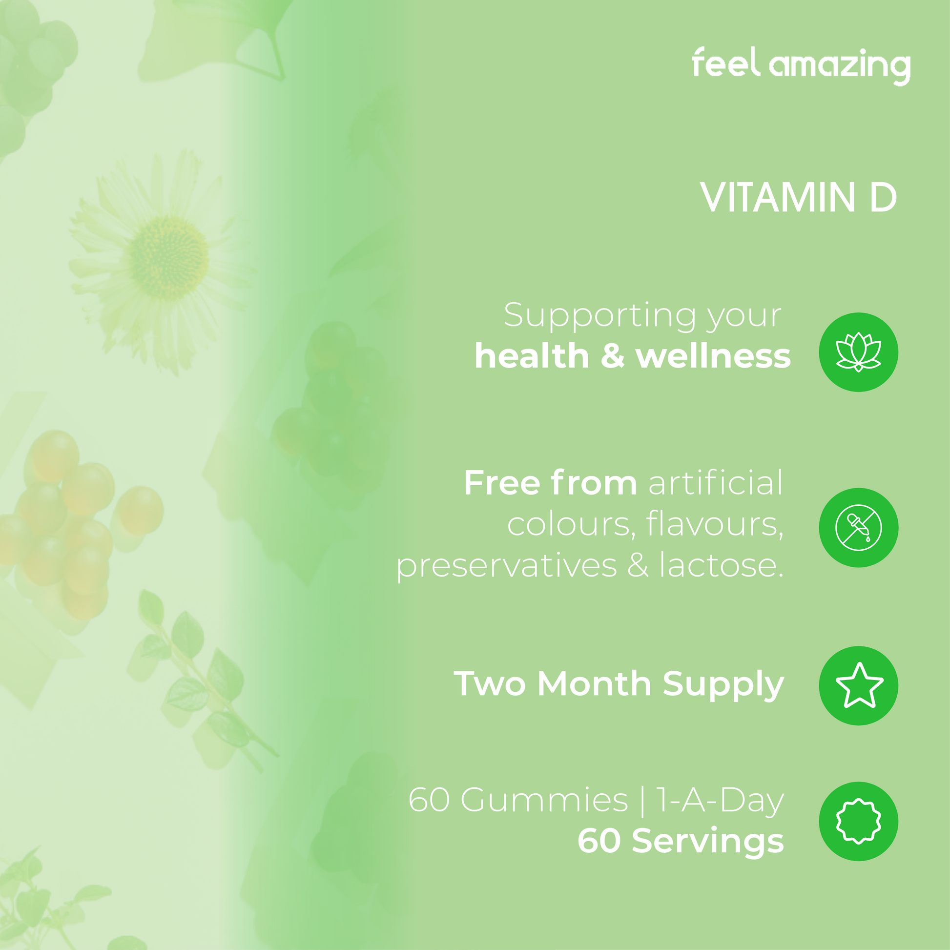Feel Amazing Feel Amazing Vitamin D | 60 Gummies | Pouch