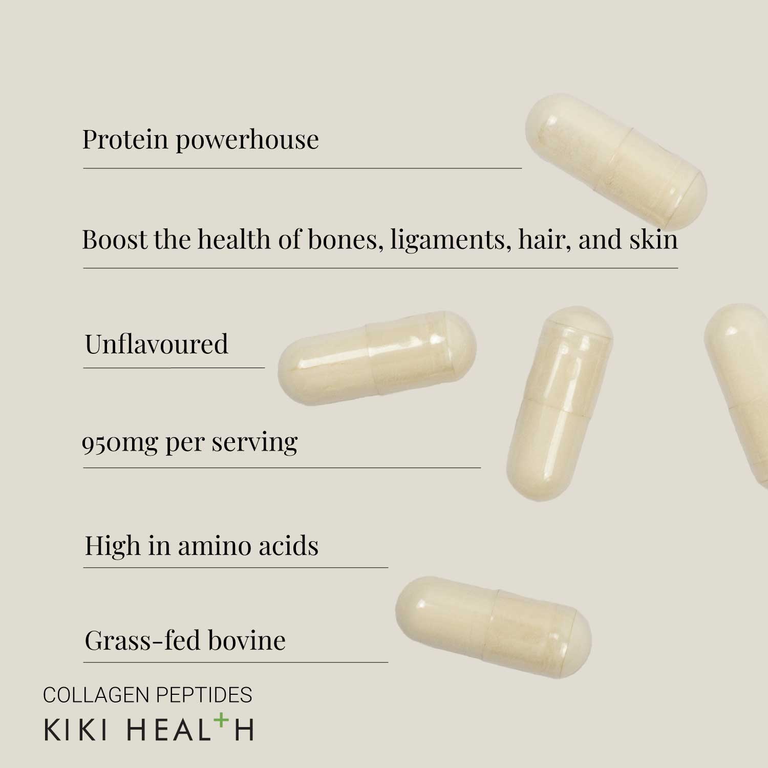 Kiki Health KIKI Health Bovine Collagen Peptides - 150 Vegicaps
