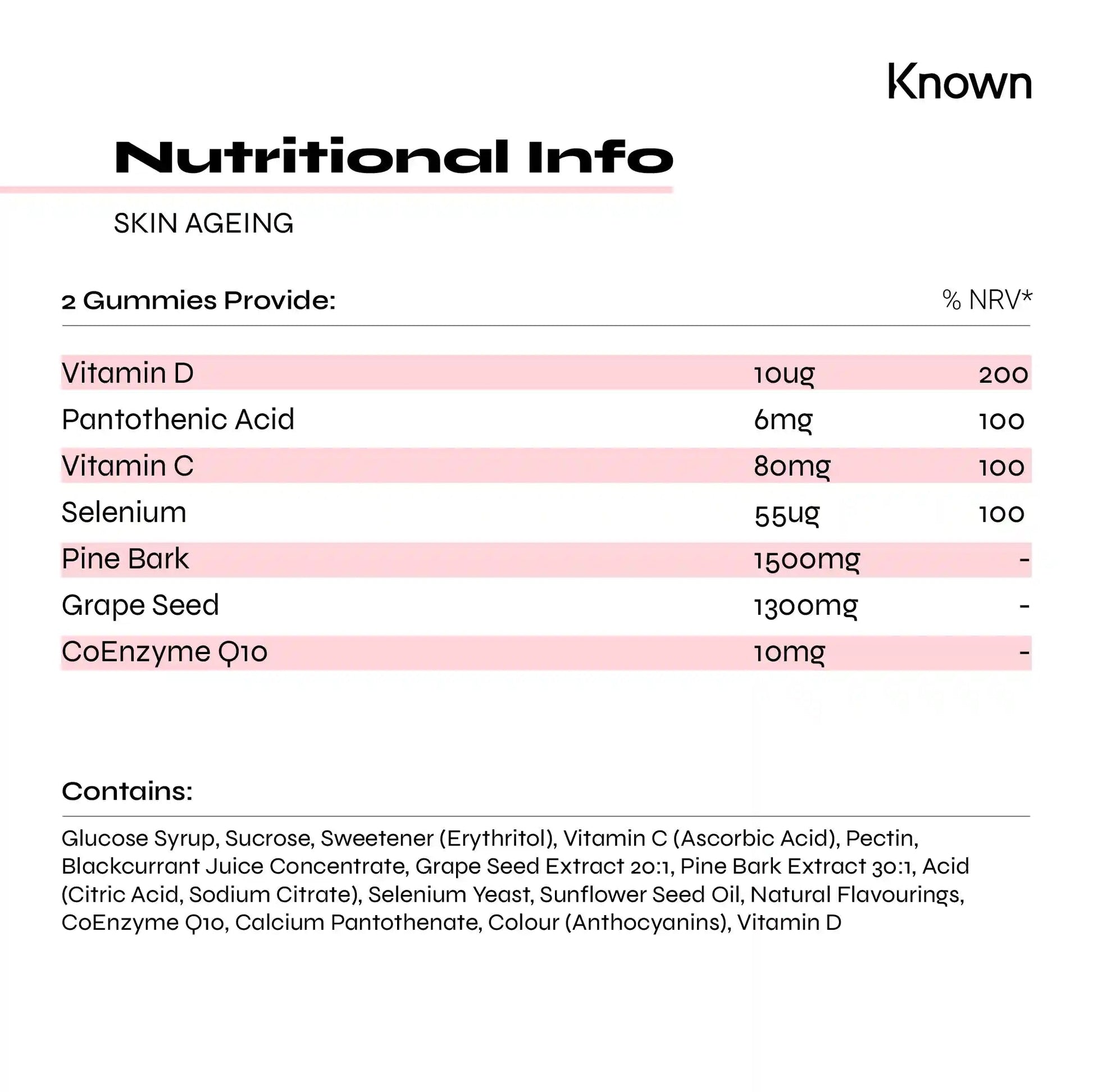 Known Nutrition Beauty Known Nutrition Skin Ageing Gummies | 60 Gummies