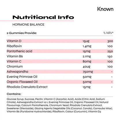 Known Nutrition Female Fit Known Nutrition Hormone Balance Gummies | 60 Gummies