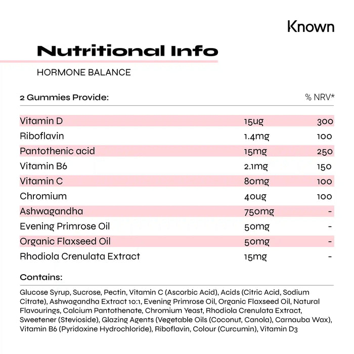 Known Nutrition Female Fit Known Nutrition Hormone Balance Gummies | 60 Gummies