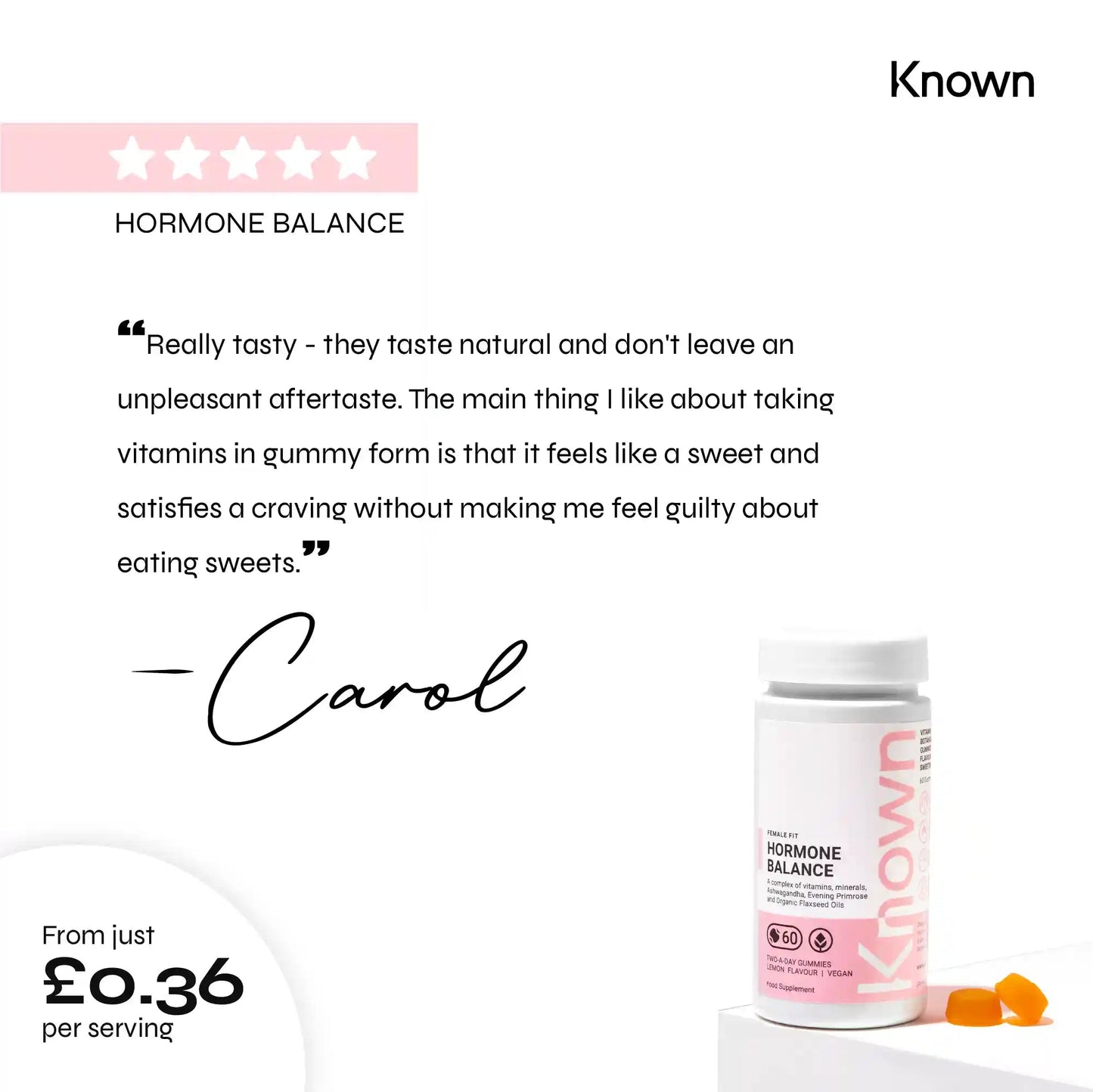 Known Nutrition Female Fit Known Nutrition Hormone Balance Gummies | 60 Gummies