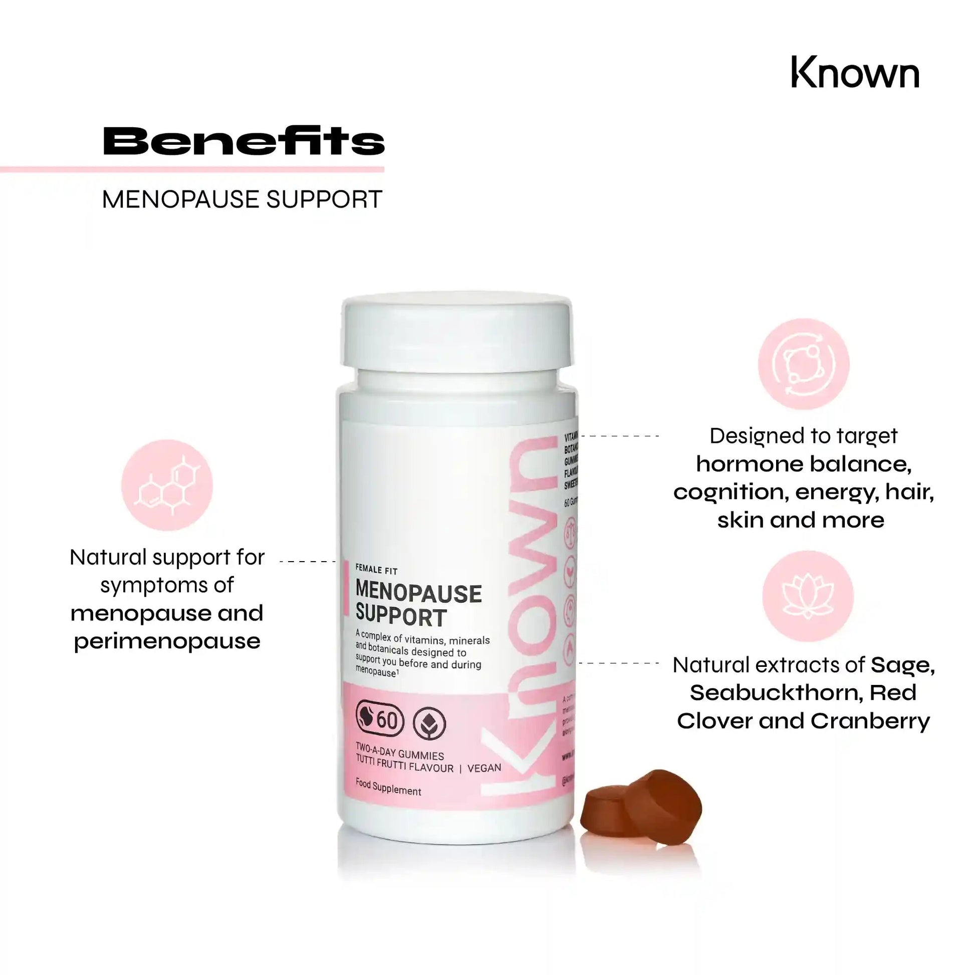 Known Nutrition Female Fit Known Nutrition Menopause Support Gummies | 60 Gummies