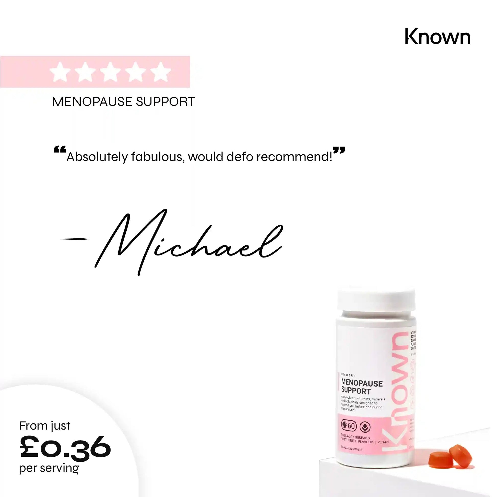 Known Nutrition Female Fit Known Nutrition Menopause Support Gummies | 60 Gummies