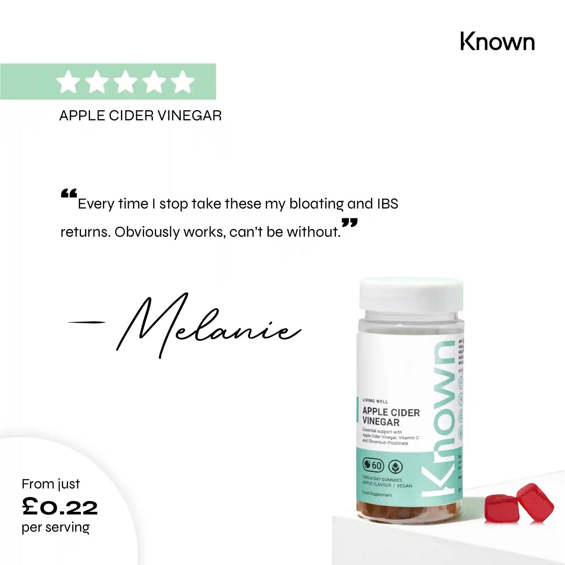 Known Nutrition Gummies Known Nutrition Apple Cider Vinegar | 60 Gummies