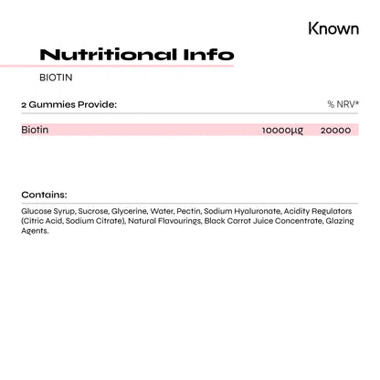 Known Nutrition Gummies Known Nutrition Biotin | 60 Gummies