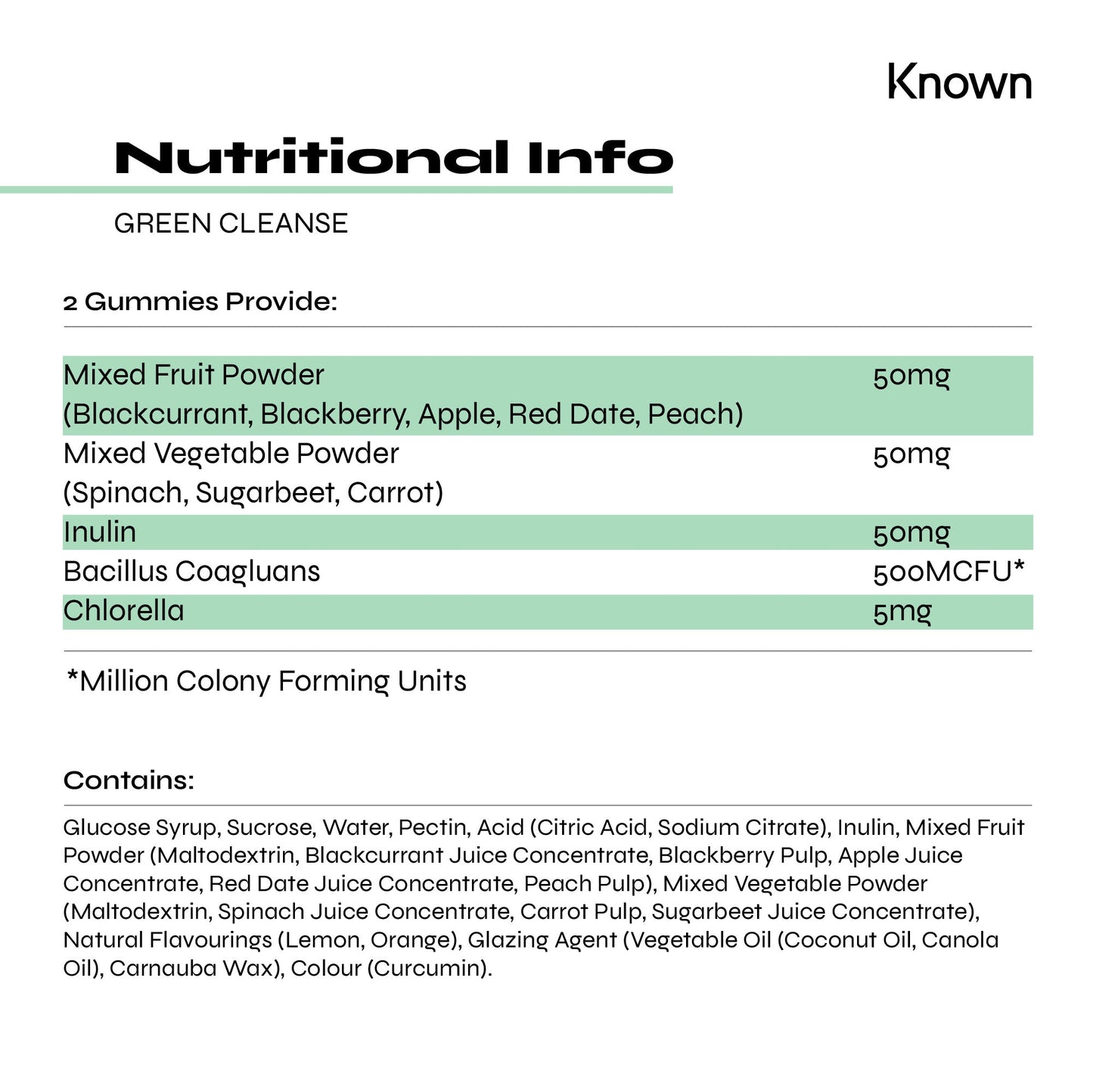 Known Nutrition Gummies Known Nutrition Green Cleanse | 60 Gummies