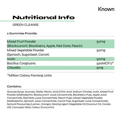 Known Nutrition Gummies Known Nutrition Green Cleanse | 60 Gummies