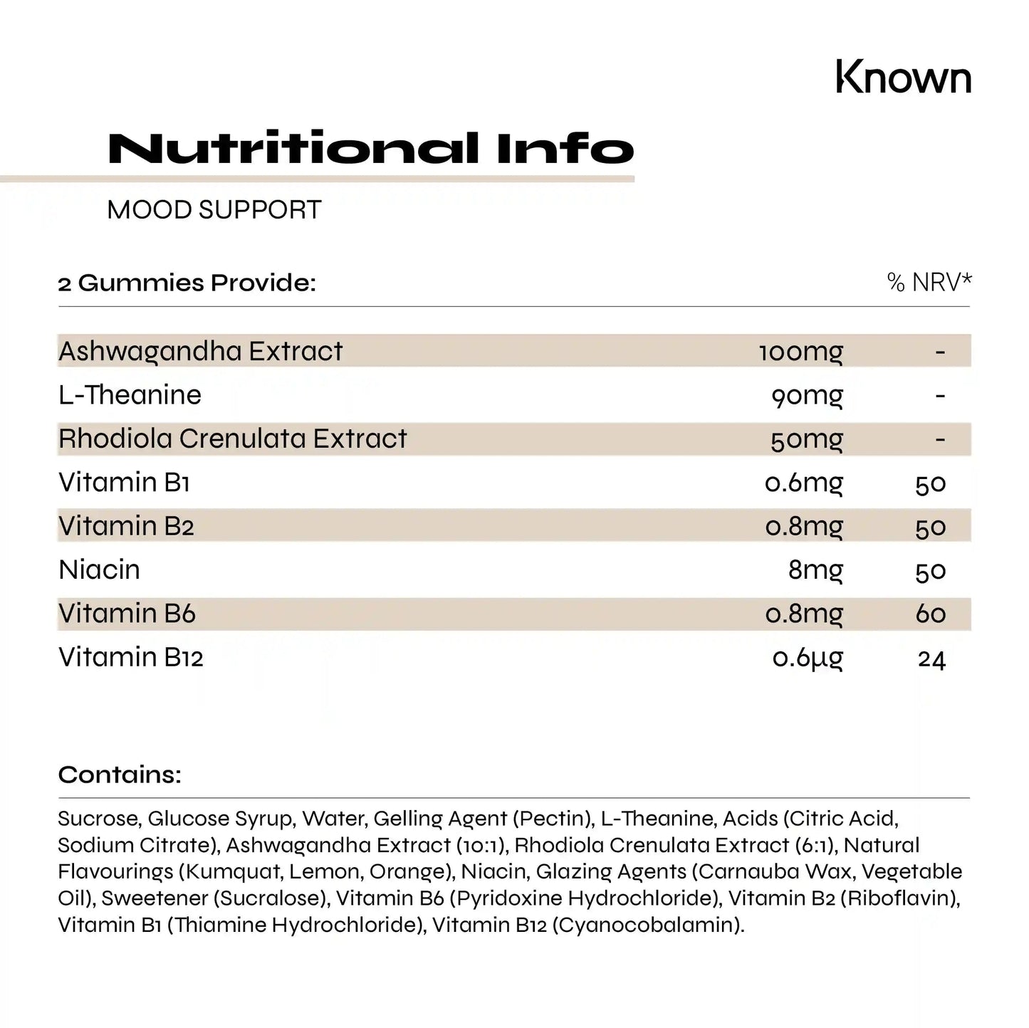 Known Nutrition Gummies Known Nutrition Mood Support | 60 Gummies