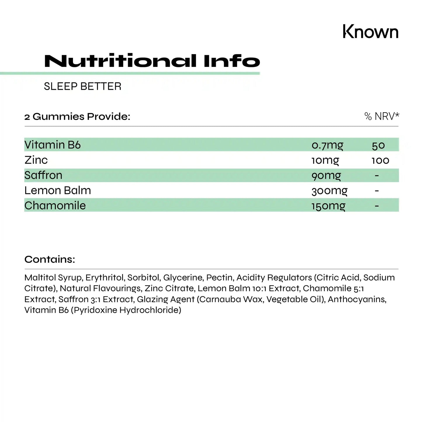 Known Nutrition Gummies Known Nutrition Sleep Better Gummies | 60 Gummies