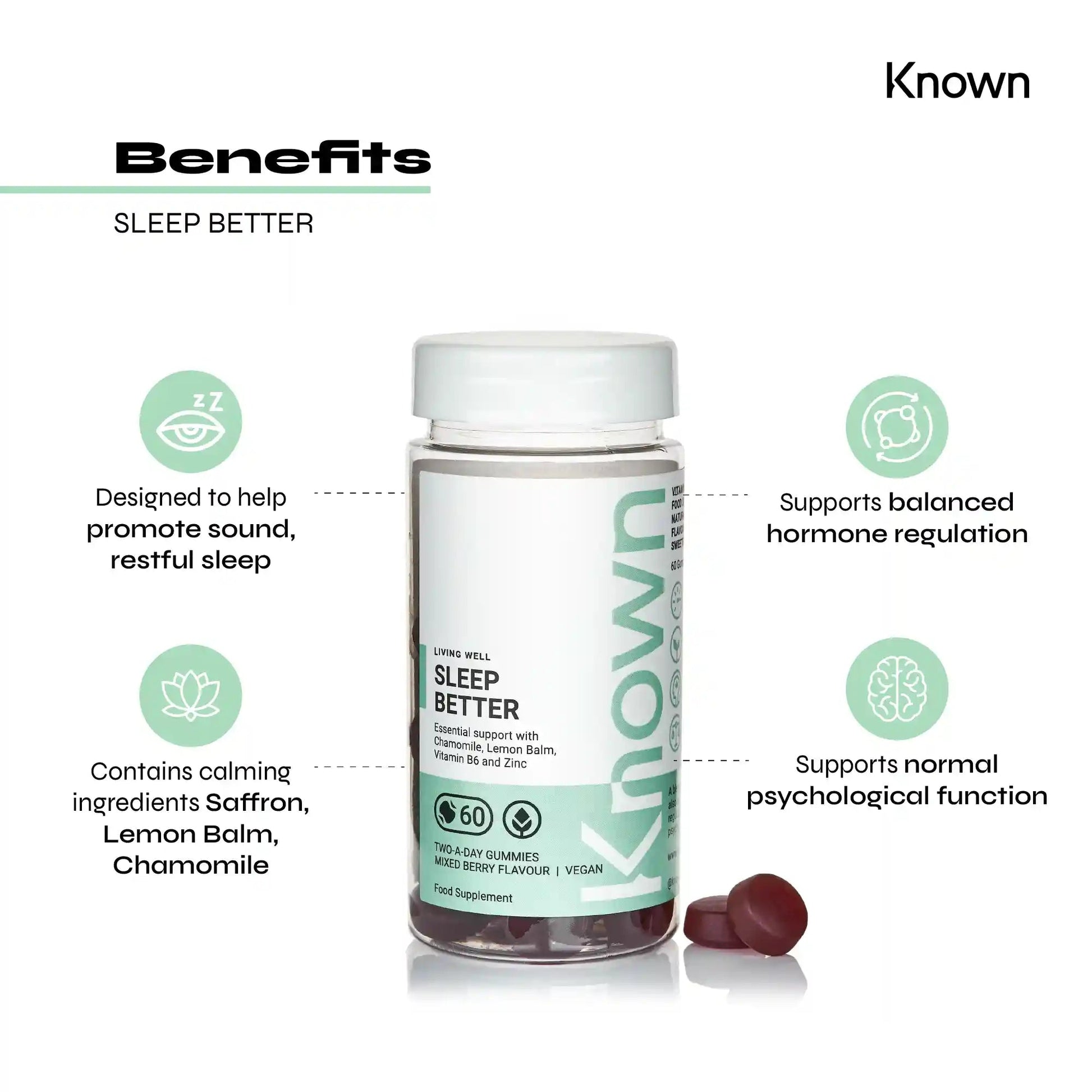 Known Nutrition Gummies Known Nutrition Sleep Better Gummies | 60 Gummies